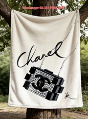 Chanel Crystal Embellished Bag Flannel Throw Blanket IMG_6683